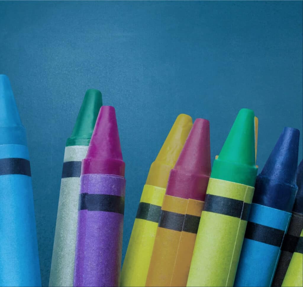 Close-up of colorful crayons representing McLean Partnership’s commitment to EDI