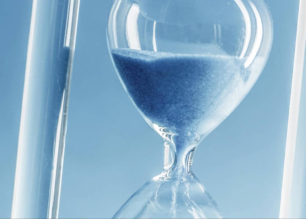 Hourglass representing timely delivery of exceptional interim talent and strategic leadership solutions.